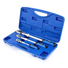 Bituxx Grzechotki Teleskopowe 3 el. z Nakrętkami 17, 19, 21 mm CrV w Etui