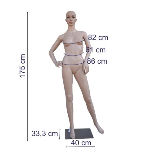 Bituxx Manekin Damski Pełnopostaciowy 175CM Wystawowy Sklepowy Stalowa Podstawa