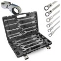 Bituxx Zestaw Kluczy Oczkowych z Grzechotką 13 el Elastycznych 8-32mm Stal Walizka