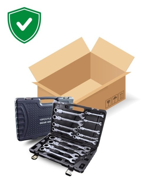 Bituxx Zestaw Kluczy Oczkowych z Grzechotką 13 el Elastycznych 8-32mm Stal Walizka