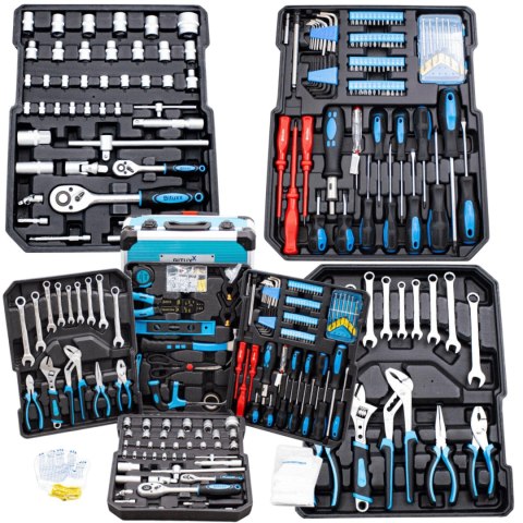 Bituxx Zestaw narzędzi 1200 el walizka na kółkach crv grzechotki klucze