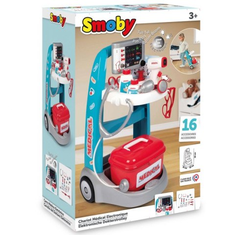 Smoby SMOBY Elektroniczny Wózek Medyczny Lekarski 16 akcesoriów