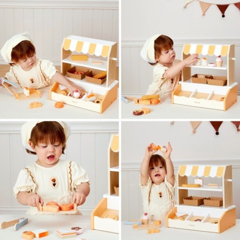 Viga Toys VIGA Drewniana Mini Piekarnia Sklepik Stragan z Wypiekami 16el.