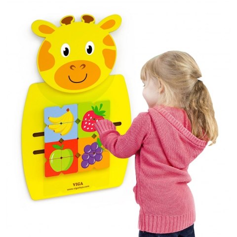 Viga Toys VIGA Drewniana Tablica Manipulacyjna Żyrafka Certyfikat FSC Montessori