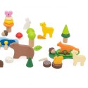 Viga Toys VIGA Drewniane Klocki Kolorowe Leśne Opowieści Pudełko 58el.