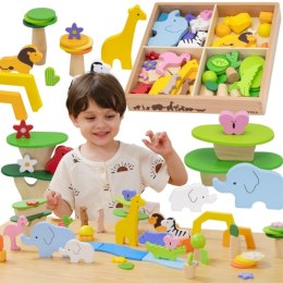 Viga Toys VIGA Drewniane Klocki Kolorowe Opowieści Tropikalne Pudełko 55el.