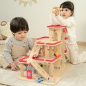 Viga Toys VIGA Drewniany Parking dla Samochodzików z Windą 4 Autka Helikopter