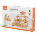 Viga Toys VIGA Drewniany Parking dla Samochodzików z Windą 4 Autka Helikopter