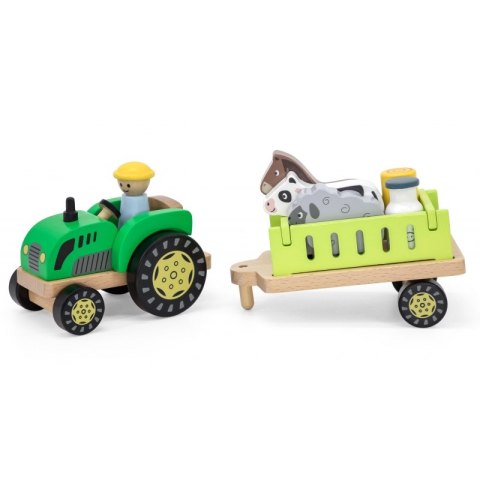 Viga Toys VIGA Traktor Drewniany Zwięrzatka Farma Zagroda