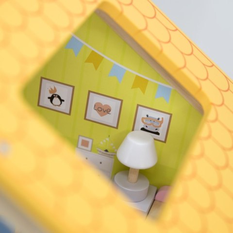 Viga Toys VIGA Zestaw Drewniany Domek dla Lalek z Laleczkami i Akcesoriami