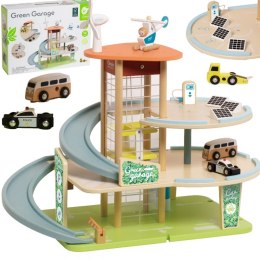 Classic World CLASSIC WORLD Drewniany 3 Poziomowy Garaż XL z Windą 