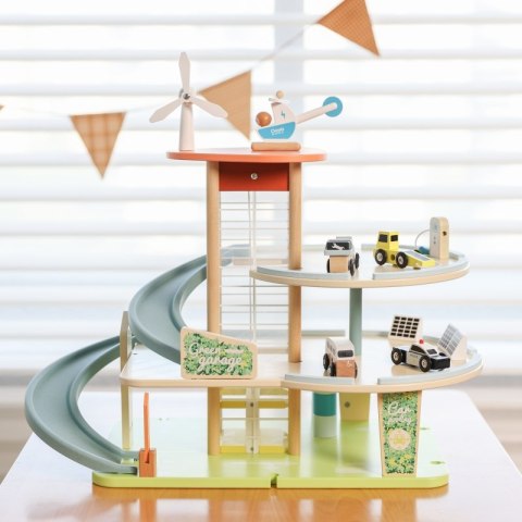 Classic World CLASSIC WORLD Drewniany 3 Poziomowy Garaż XL z Windą "Eko Strefa"