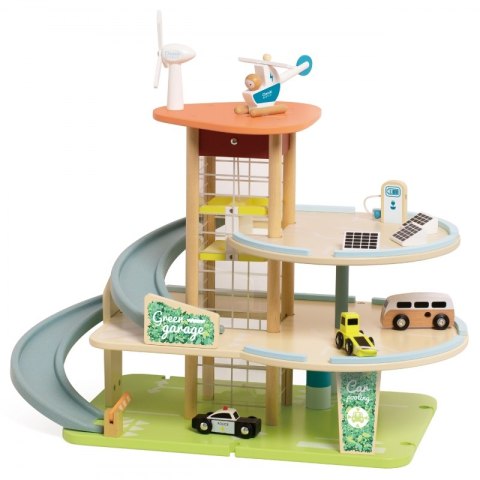 Classic World CLASSIC WORLD Drewniany 3 Poziomowy Garaż XL z Windą "Eko Strefa"