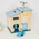 Classic World CLASSIC WORLD Posterunek Policji Drewniany Samochód Helikopter FIgurki 12el.