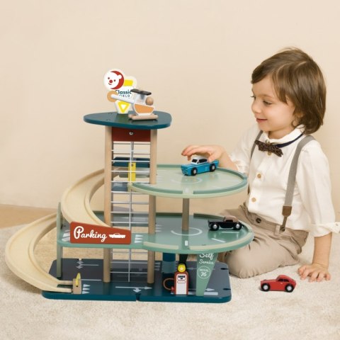 Classic World CLASSIC WORLD Wielopoziomowy Parking Auta Helikopter Dystybutor Myjnia + Akc.