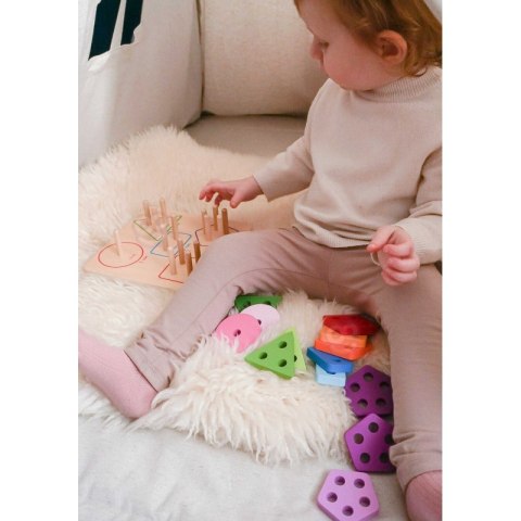 TOOKY TOY Drewniany Sorter Geometryczny Nauka Kształtów Liczenia TOOKY TOY Drewniany Sorter Geometryczny Nauka Kształtów Liczenia