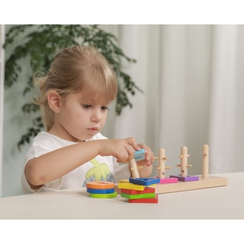 VIGA Drewniane klocki z sorterem kształtów Montessori VIGA Drewniane klocki z sorterem kształtów Montessori