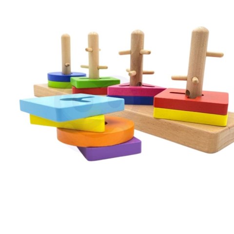 VIGA Drewniane klocki z sorterem kształtów Montessori VIGA Drewniane klocki z sorterem kształtów Montessori