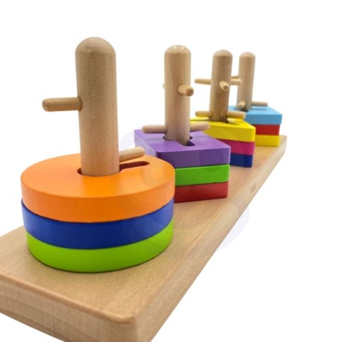 VIGA Drewniane klocki z sorterem kształtów Montessori VIGA Drewniane klocki z sorterem kształtów Montessori