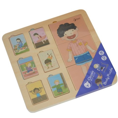 CLASSIC WORLD Tablica Edukacyjna Ciało Ludzkie Układanka Klocki Puzzle dla Dzieci Dopasuj MONTESSORI 19 el. CLASSIC WORLD Tablica Edukacyjna Ciało Ludzkie Układanka Klocki Puzzle dla Dzieci Dopasuj MONTESSORI 19 el.