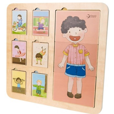 CLASSIC WORLD Tablica Edukacyjna Ciało Ludzkie Układanka Klocki Puzzle dla Dzieci Dopasuj MONTESSORI 19 el. CLASSIC WORLD Tablica Edukacyjna Ciało Ludzkie Układanka Klocki Puzzle dla Dzieci Dopasuj MONTESSORI 19 el.
