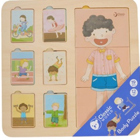 CLASSIC WORLD Tablica Edukacyjna Ciało Ludzkie Układanka Klocki Puzzle dla Dzieci Dopasuj MONTESSORI 19 el. CLASSIC WORLD Tablica Edukacyjna Ciało Ludzkie Układanka Klocki Puzzle dla Dzieci Dopasuj MONTESSORI 19 el.