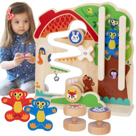TOOKY TOY Drewniana Tablica Manipulacyjna Montessori Labirynt TOOKY TOY Drewniana Tablica Manipulacyjna Montessori Labirynt