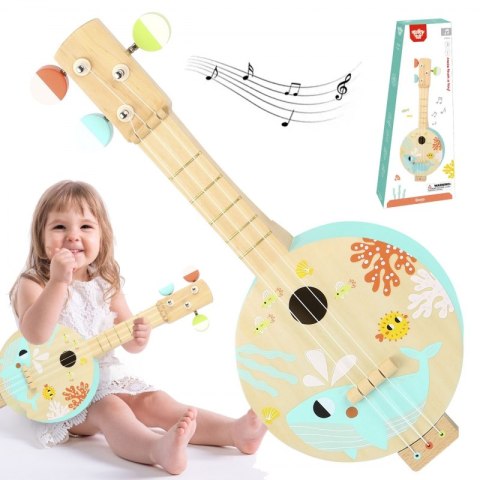 TOOKY TOY Drewniane Banjo Nauka Gry Dla Dzieci z Motywem Morza TOOKY TOY Drewniane Banjo Nauka Gry Dla Dzieci z Motywem Morza