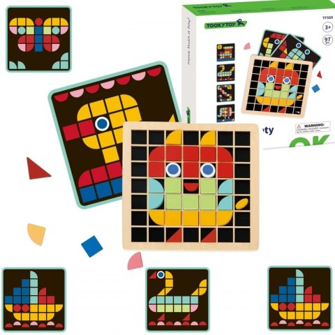 TOOKY TOY Mozaika Drewniana Układanka Montessori TOOKY TOY Mozaika Drewniana Układanka Montessori