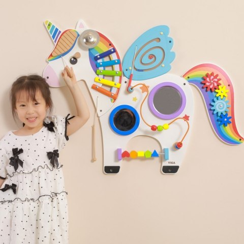 VIGA Drewniana Tablica Sensoryczna Manipulacyjna Jednorożec Certyfikat FSC Montessori VIGA Drewniana Tablica Sensoryczna Manipulacyjna Jednorożec Certyfikat FSC Montessori